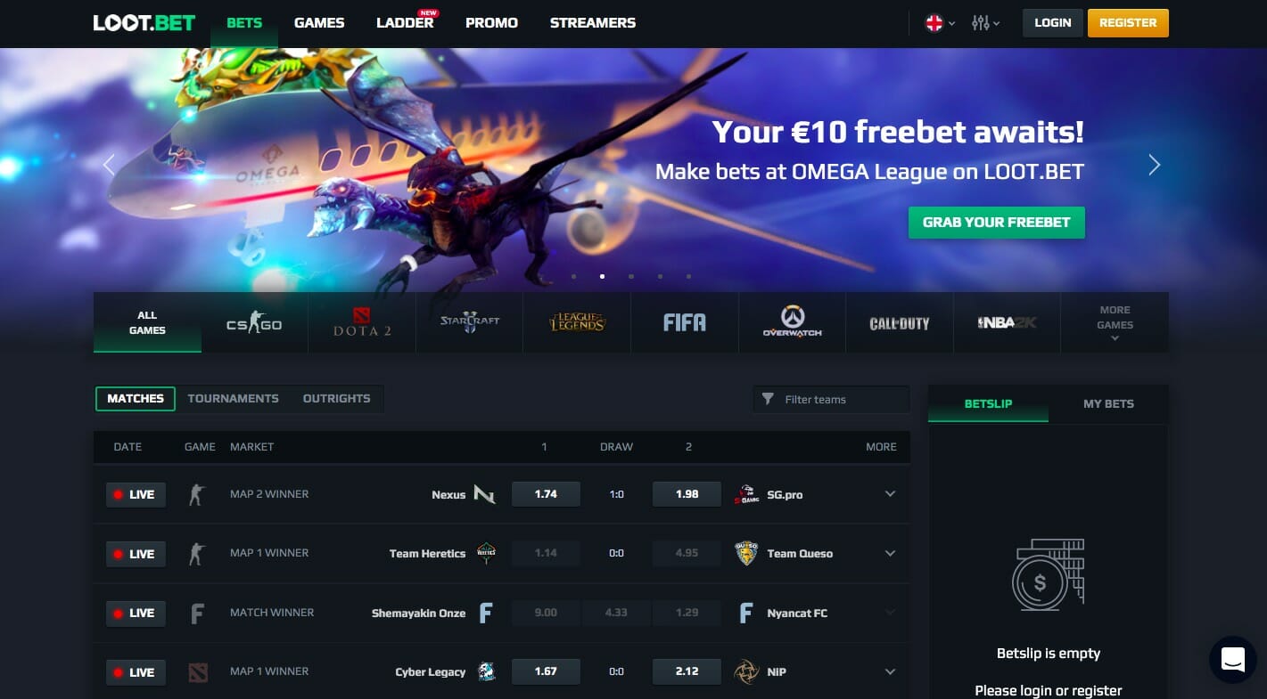 Lootbet main page