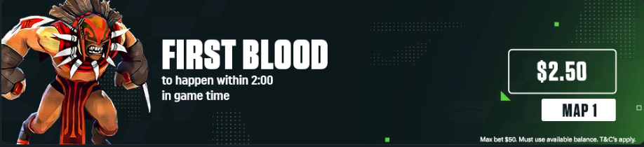 Dota 2 - Første blod som skjer innen 2:00 i spilletid
